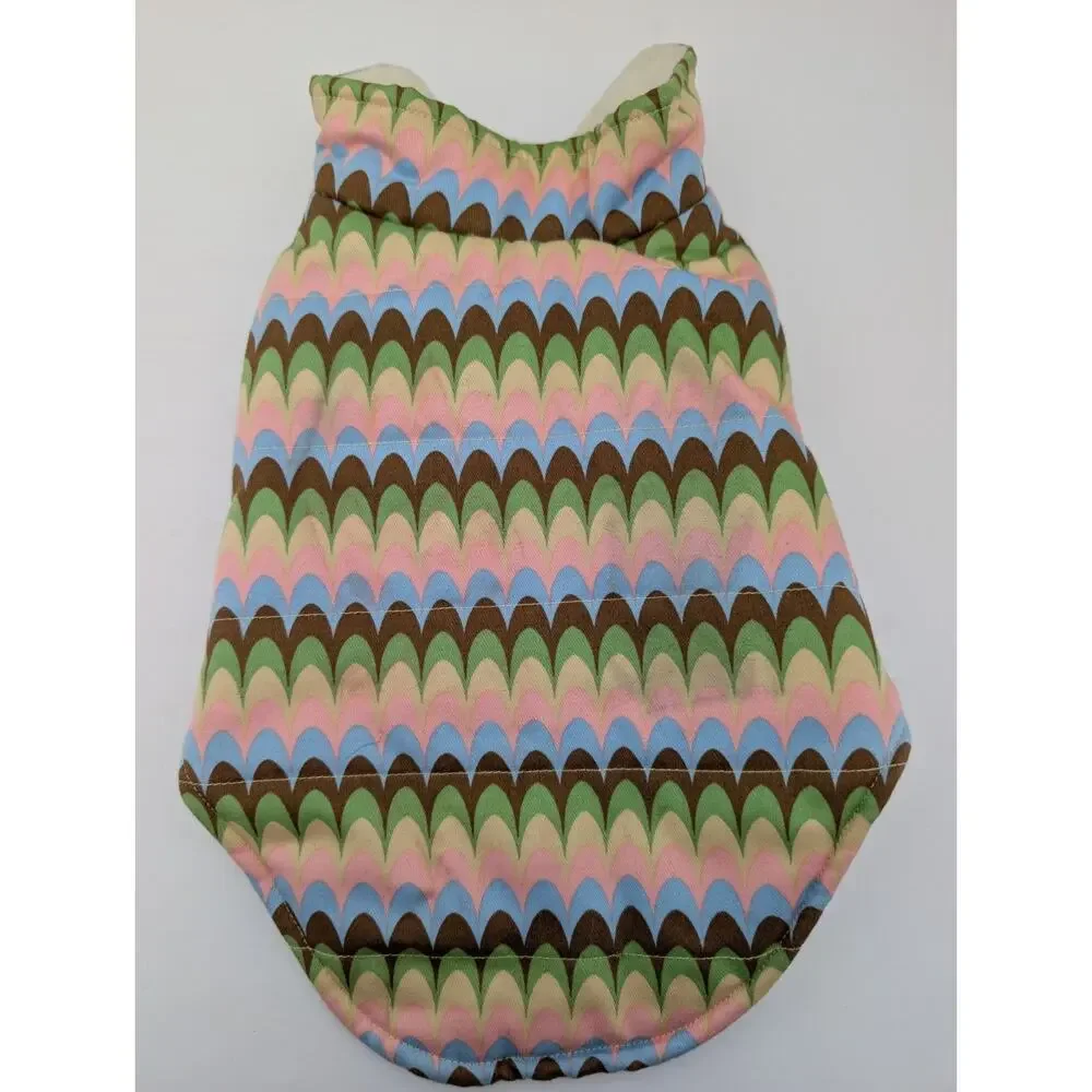 Canine Styles Size 10 Dog Coat Pastel Scallop Print Fleece Vest New